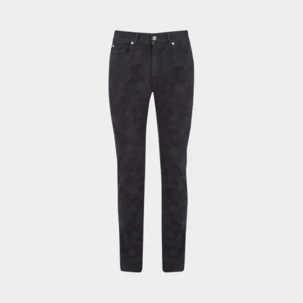 Versace Cody Navy & Black Jacquard Slim-Fit Jeans